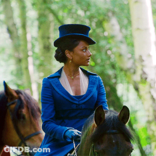 Netflix Series Brigerton Kate Sharma Riding Horse GIF