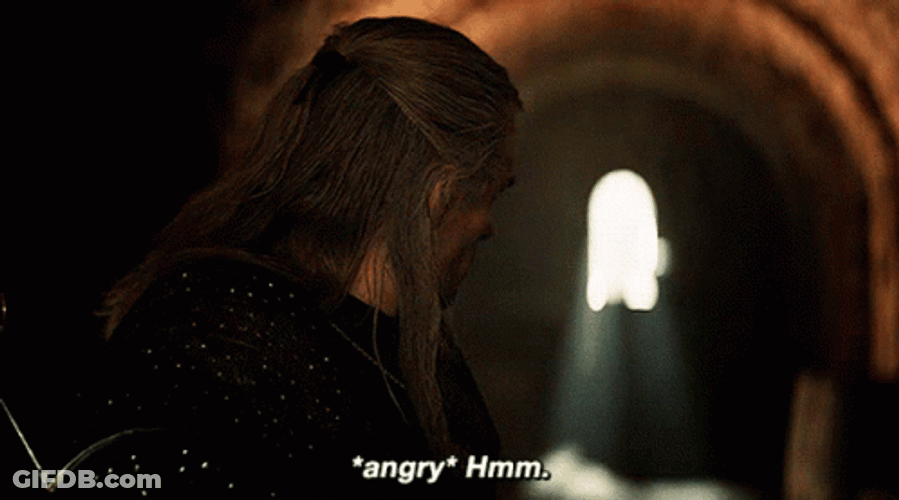 Netflix The Witcher Geralt Angry Looking Back GIF