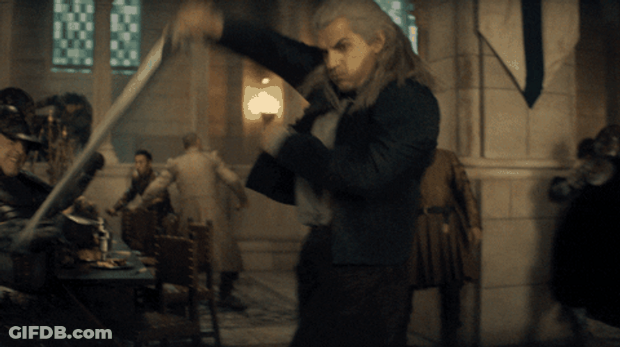 Netflix The Witcher Geralt Of Rivia Intense Fight Scene GIF