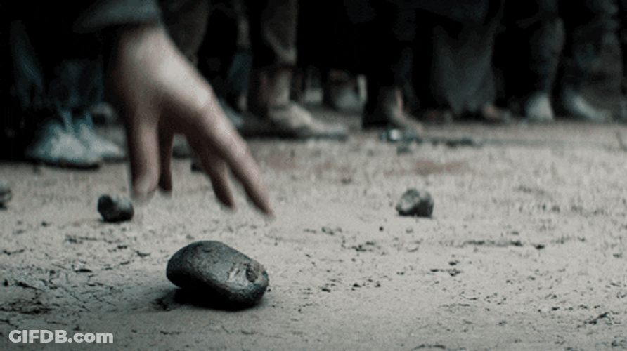 Netflix The Witcher Rock Throws At Geralt Of Rivia GIF