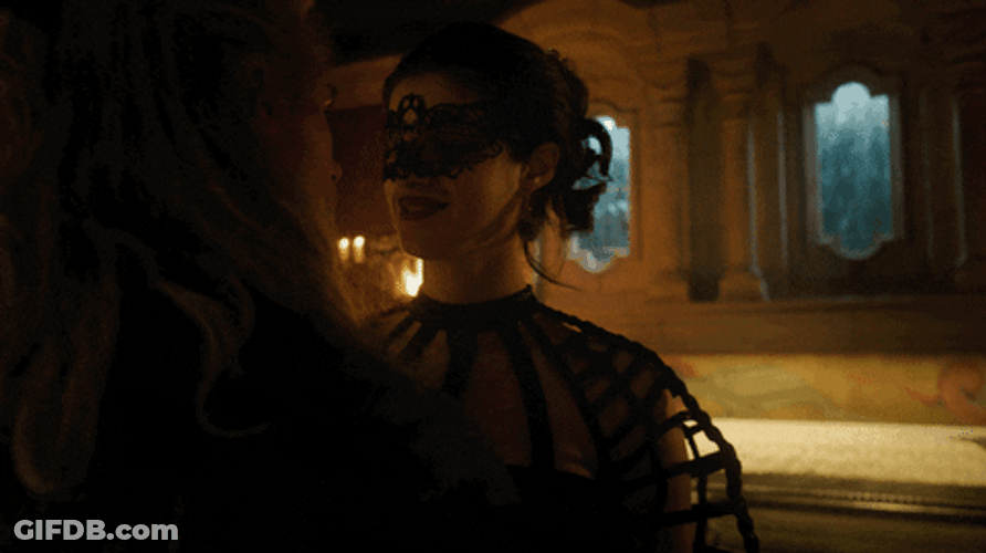 Netflix The Witcher Yennifer Wearing Masquerade GIF