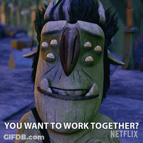 Netflix Troll Smiling Asking To Work Together GIF