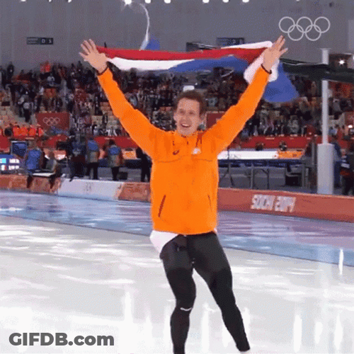 Netherlands Stefan Groothuis Wave Flag While Ice Skating GIF