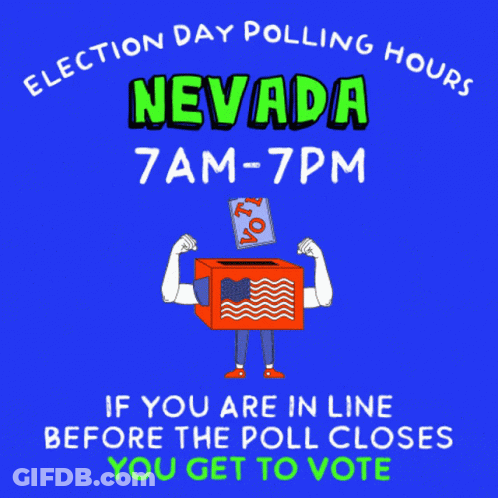 Nevada Election Day Polling Hours 7Am-7Pm Poster GIF