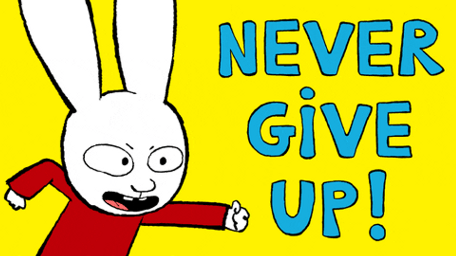 Never Give Up Super Rabbit GIF