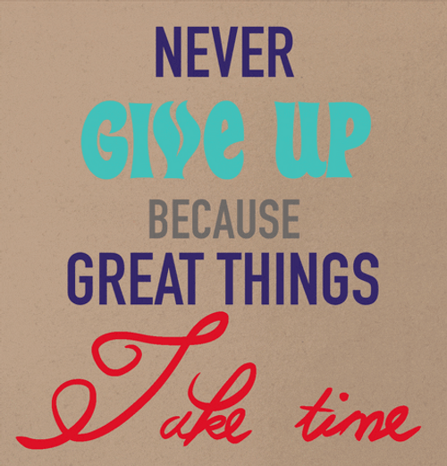 Never Give Up Things Take Time GIF