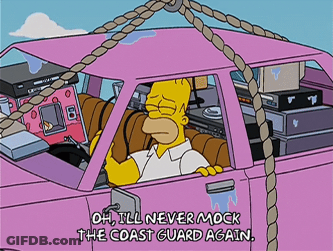 Never Mock The Coast Guard Homer Simpson GIF