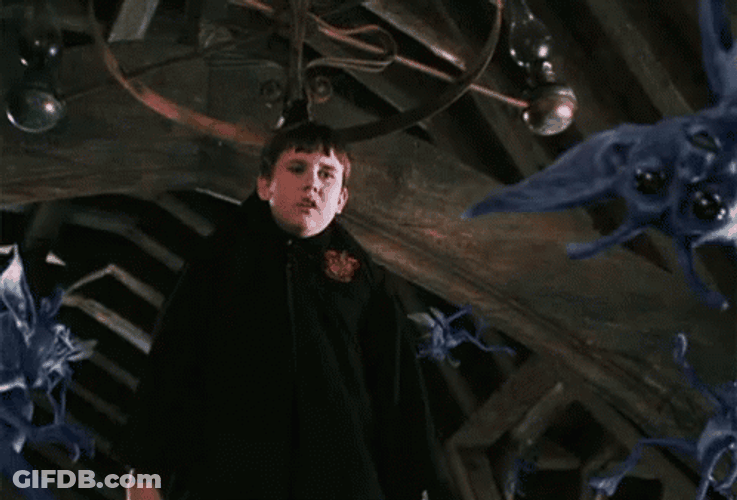 Neville Longbottom Hanging On Gear GIF