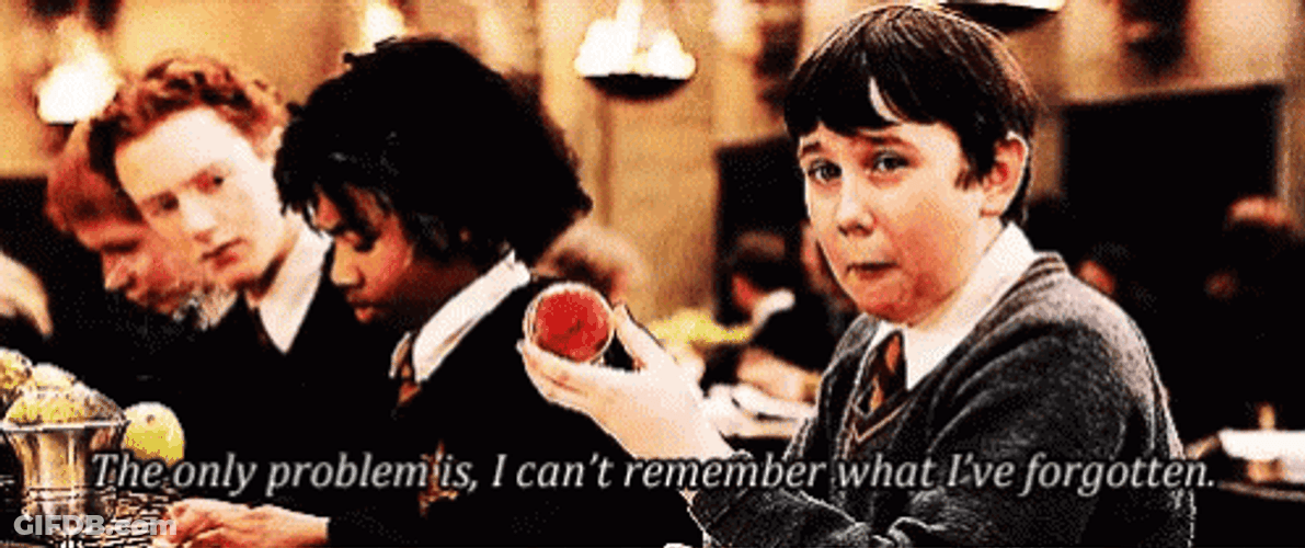 Neville Longbottom I Cant Remember What Ive Forgotten GIF