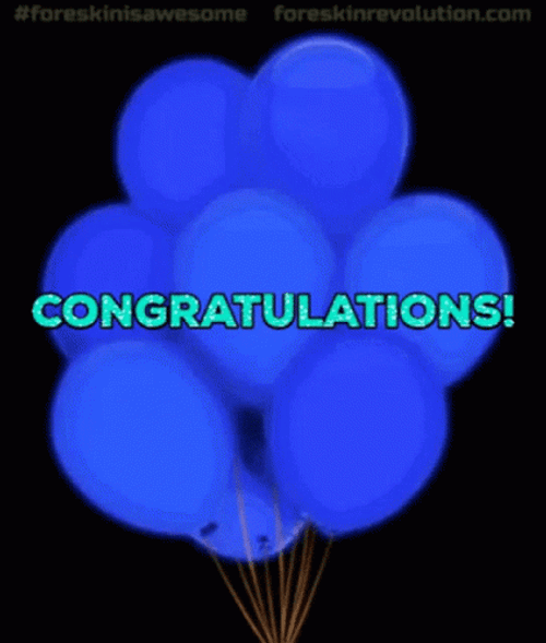 New Baby Boy Congratulations Blue Balloons GIF