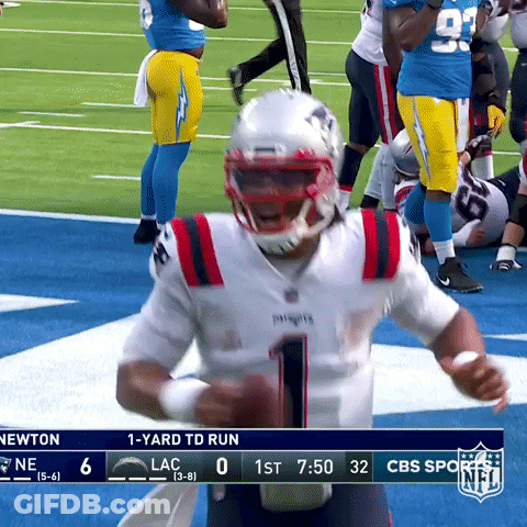 New England Patriots Player Running With Ball GIF