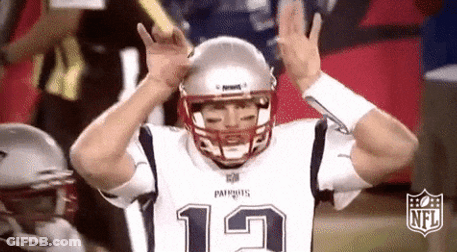 New England Patriots Player With Rabbit Ears Hands GIF