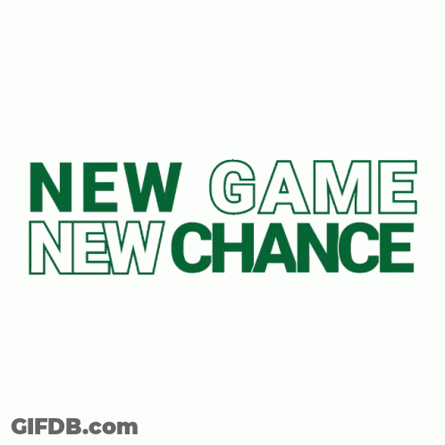New Game New Chance Logo In Green Letters GIF