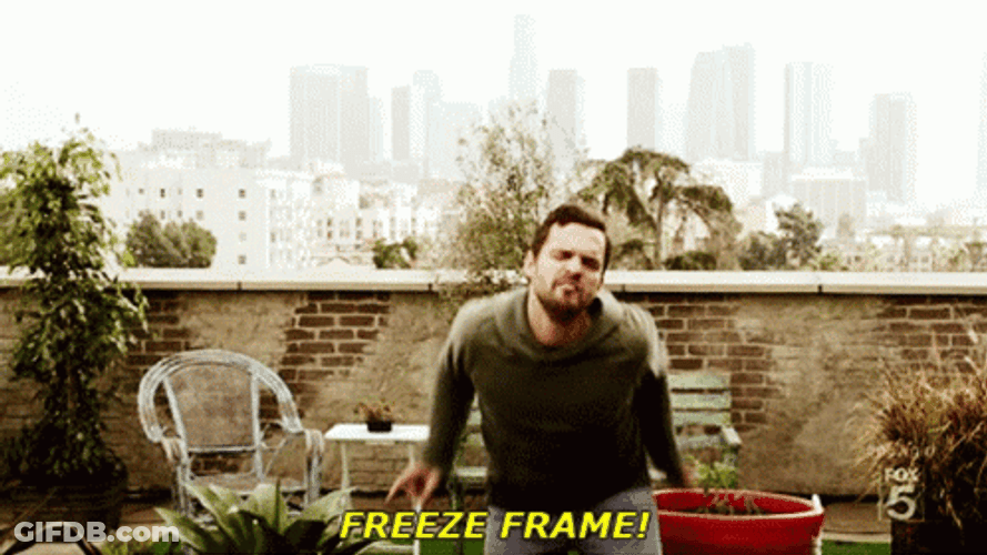 New Girl Freeze Frame GIF
