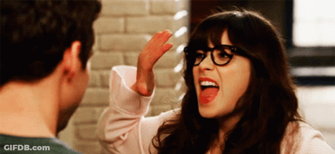 New Girl High Five GIF