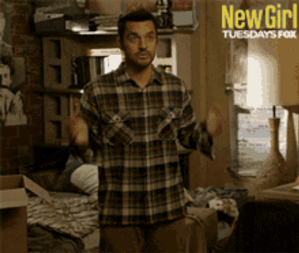 New Girl Nick Miller Lazy Burpee Workout GIF