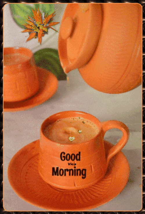 New Good Morning Coffee Brown Cup GIF