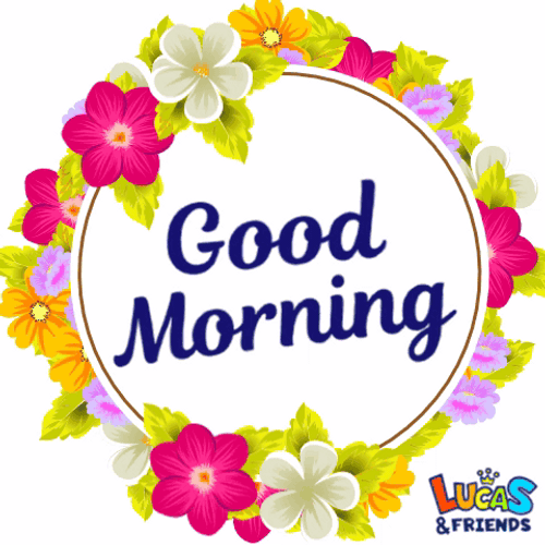 New Good Morning Round Flower GIF