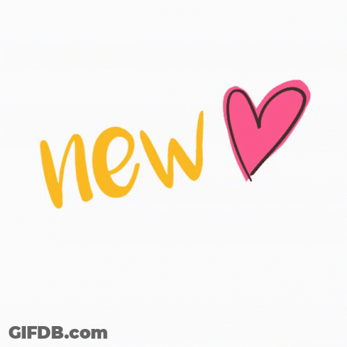 New In Yellow With Pink Heart GIF