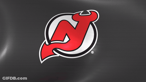 New Jersey Devils Logo On Black Background GIF