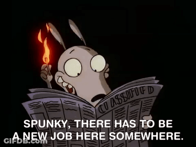 New Job Reading Newspaper Rocko's Modern Life GIF