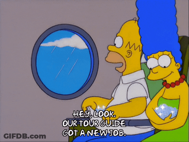 New Job Tour Guide Homer Simpson Oh Look GIF