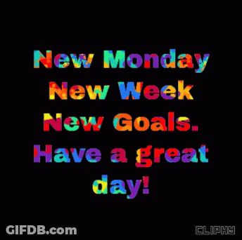 New Monday New Week New Goals Have A Great Day Cliphy GIF
