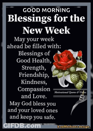 New Monday New Week New Hope Card With Red Flower GIF