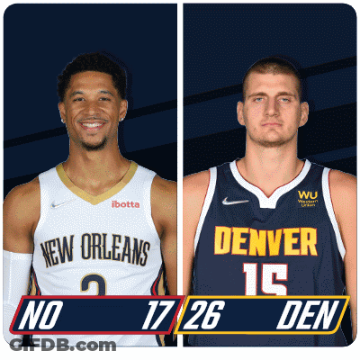 New Orleans And Denver Basketball Players Standing Together GIF