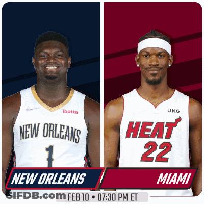 New Orleans And Heat Basketball Players On Poster GIF