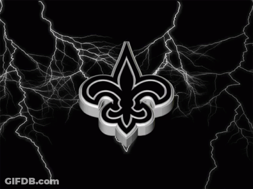New Orleans Saints Logo On Black Background GIF