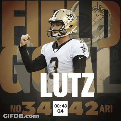 New Orleans Saints Lutz Holding Fist In Air GIF