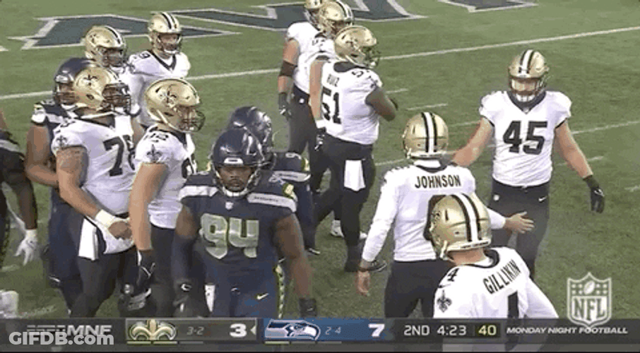 New Orleans Saints Players Getting Ready For Another Quarter GIF