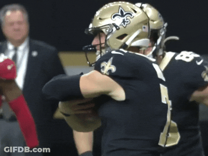 New Orleans Saints Taysom Hill Hugging Football GIF