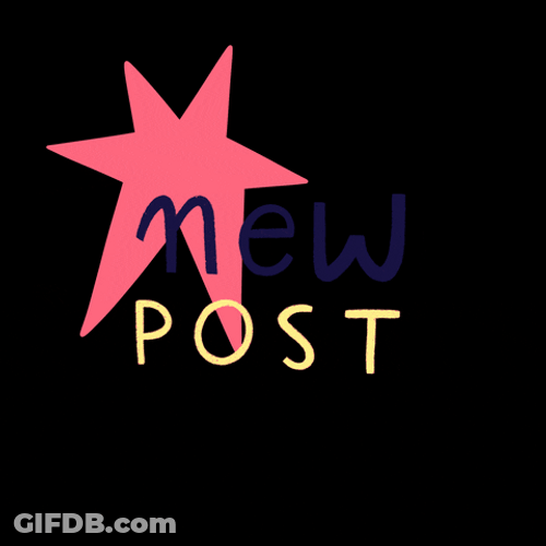 New Post Black And Pink With Star Shape GIF