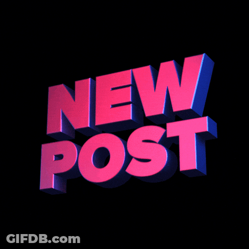 New Post Hanging Text Effect, Black And Pink GIF