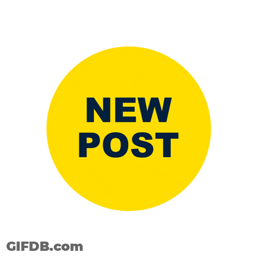 New Post Impact Font Letter In Yellow Circle GIF