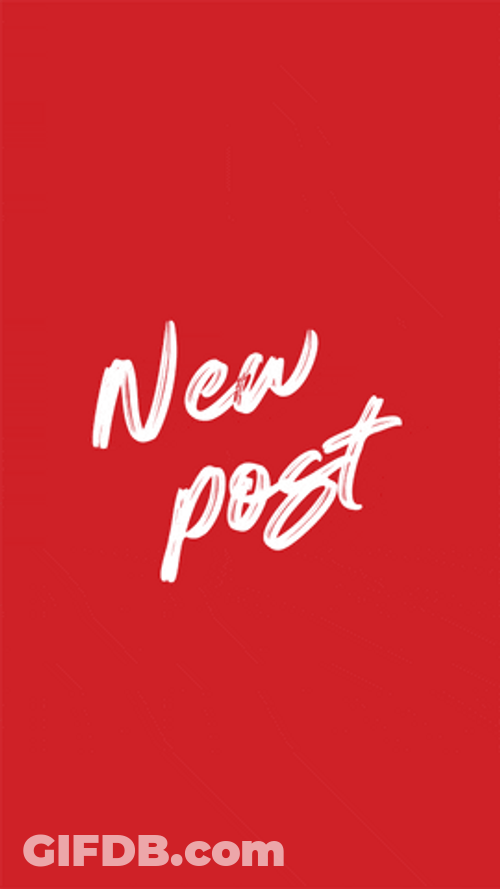 New Post Red And White, Torn Paper Style GIF