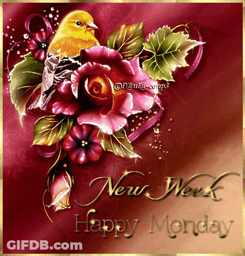 New Week Happy Monday Bouquet GIF