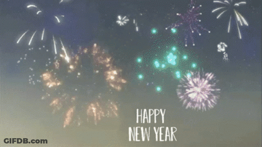 New Year Fireworks In Sky GIF