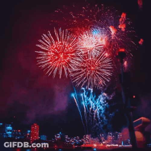 New Year Floating Text GIF
