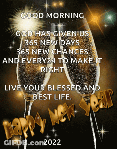New Year Greeting Card With Champagne GIF