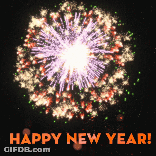 New Year's Eve Beautiful Fireworks GIF
