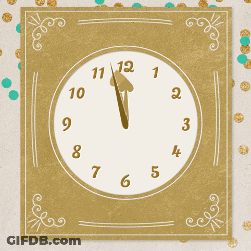 New Year's Eve Clock Countdown GIF