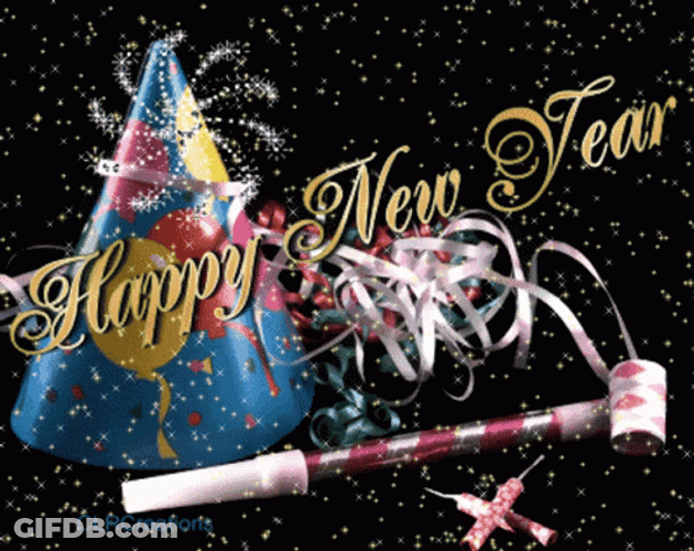 New Year's Eve Falling Snow GIF