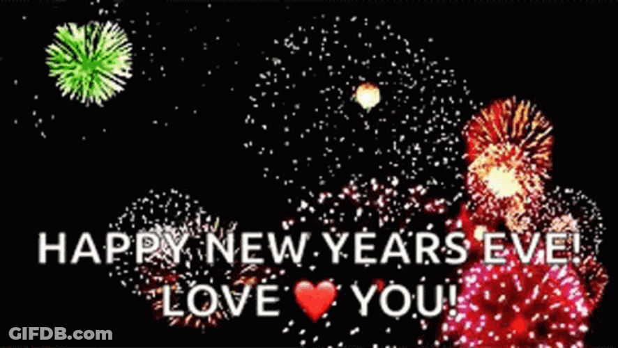New Year's Eve Fireworks Love GIF