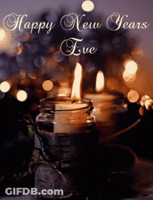 New Year's Eve Lighted Candles GIF