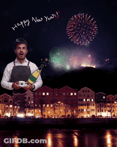 New Year's Eve Man Bringing Wine GIF