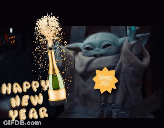 New Year's Eve Partying Yoda GIF