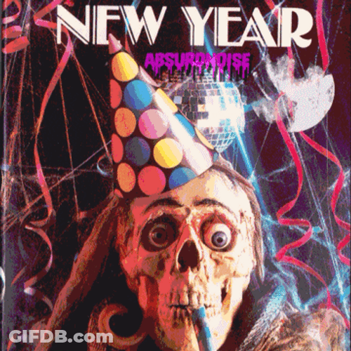 New Year's Eve Skeleton Face GIF